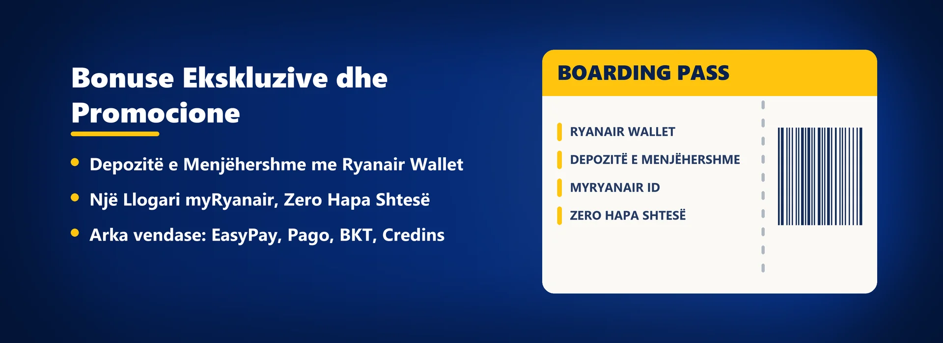 Bonuset e Ryanair Casino — 100% deri në 50.000 L